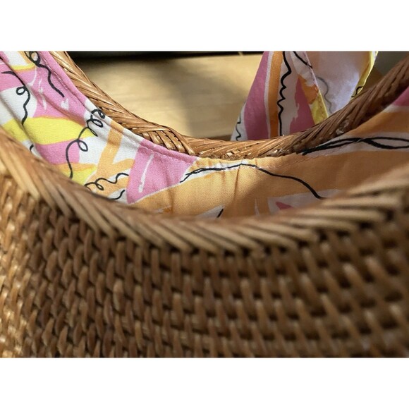 Vera For Anthropologie Sigrid Scarf Clutch Rattan Purse Handbag Pink Scarf - Picture 16 of 16